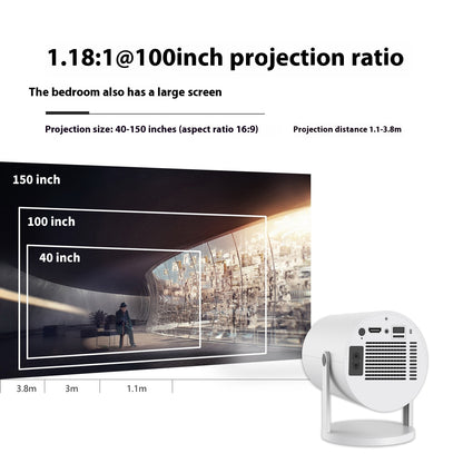 Portable Automatic Focus Home Video Projector